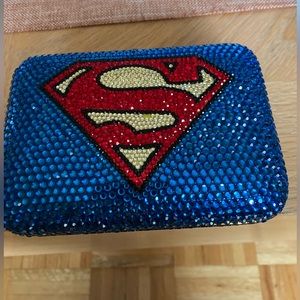 Kathrine Baumann “superman” Swarovski Crystal Minaudiere Evening Bag
